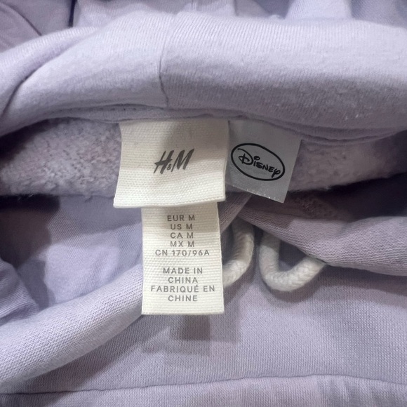 H & M Disney Lavender Hoodie with Mickey Logo Size Medium - Picture 3 of 6
